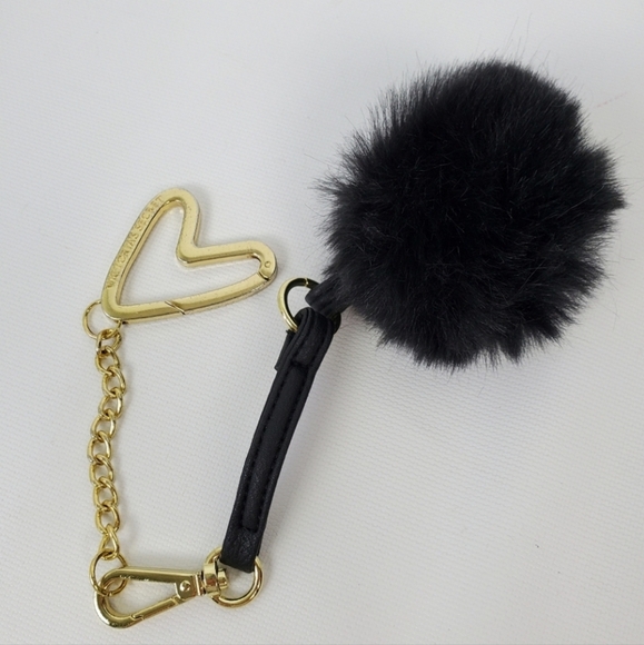 Victoria's Secret Heart and Pompom Purse Keychain Bag Charm - Picture 2 of 5